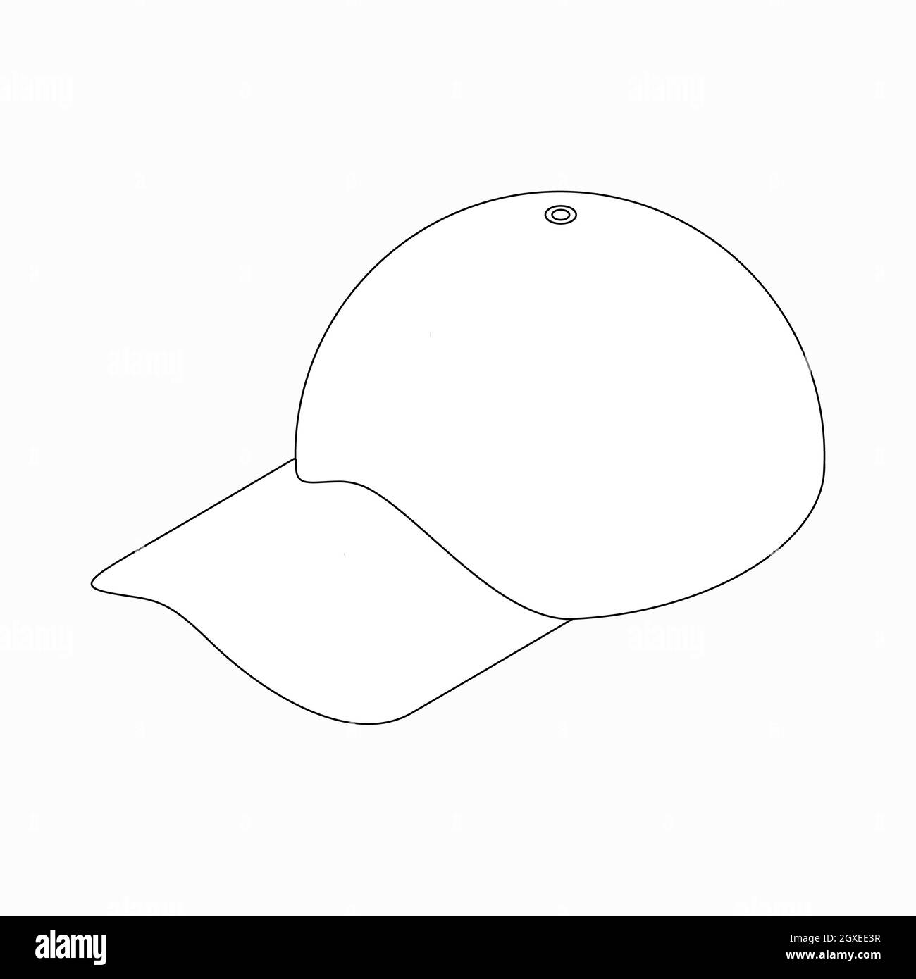 Icône de casquette de baseball en 3D isométrique sur fond blanc Banque D'Images