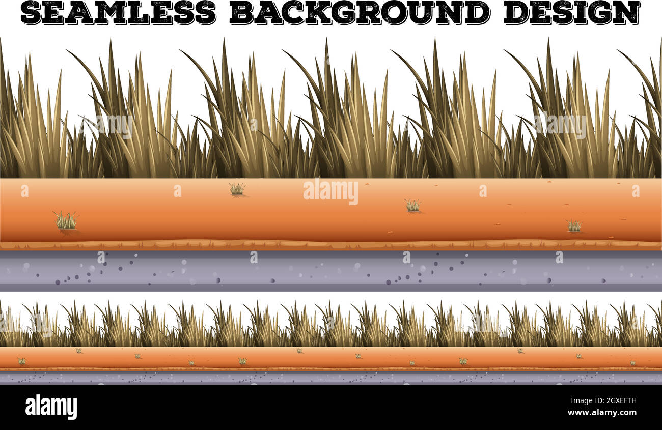 Fond sans couture avec herbe sèche Illustration de Vecteur