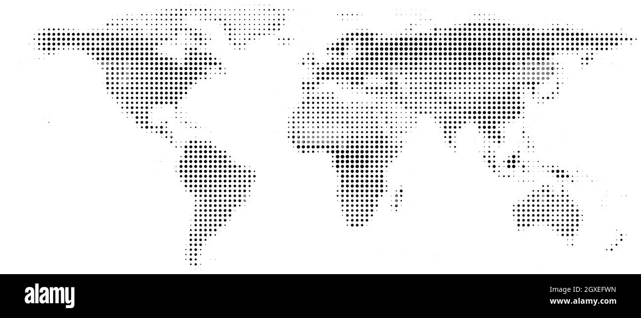 carte topographique du monde en demi-ton simplifié, illustration vectorielle Illustration de Vecteur