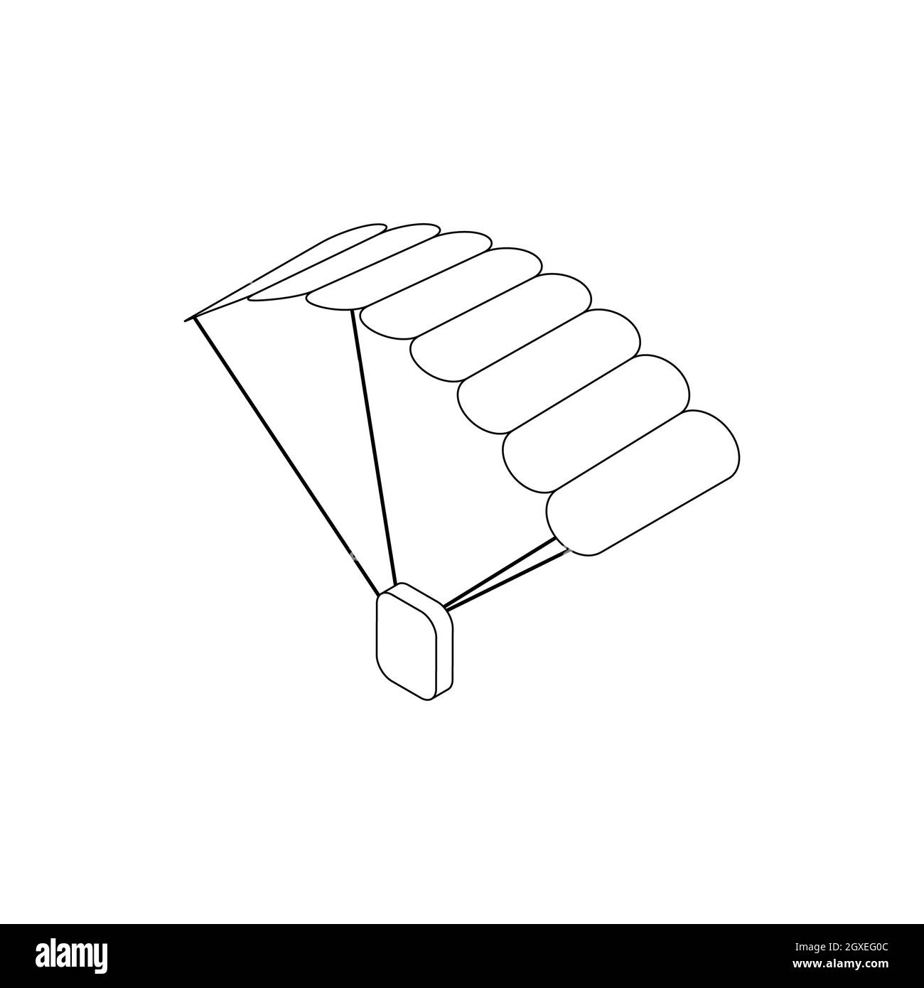 Icône de parachute dans le style 3D isométrique sur un arrière-plan blanc Banque D'Images