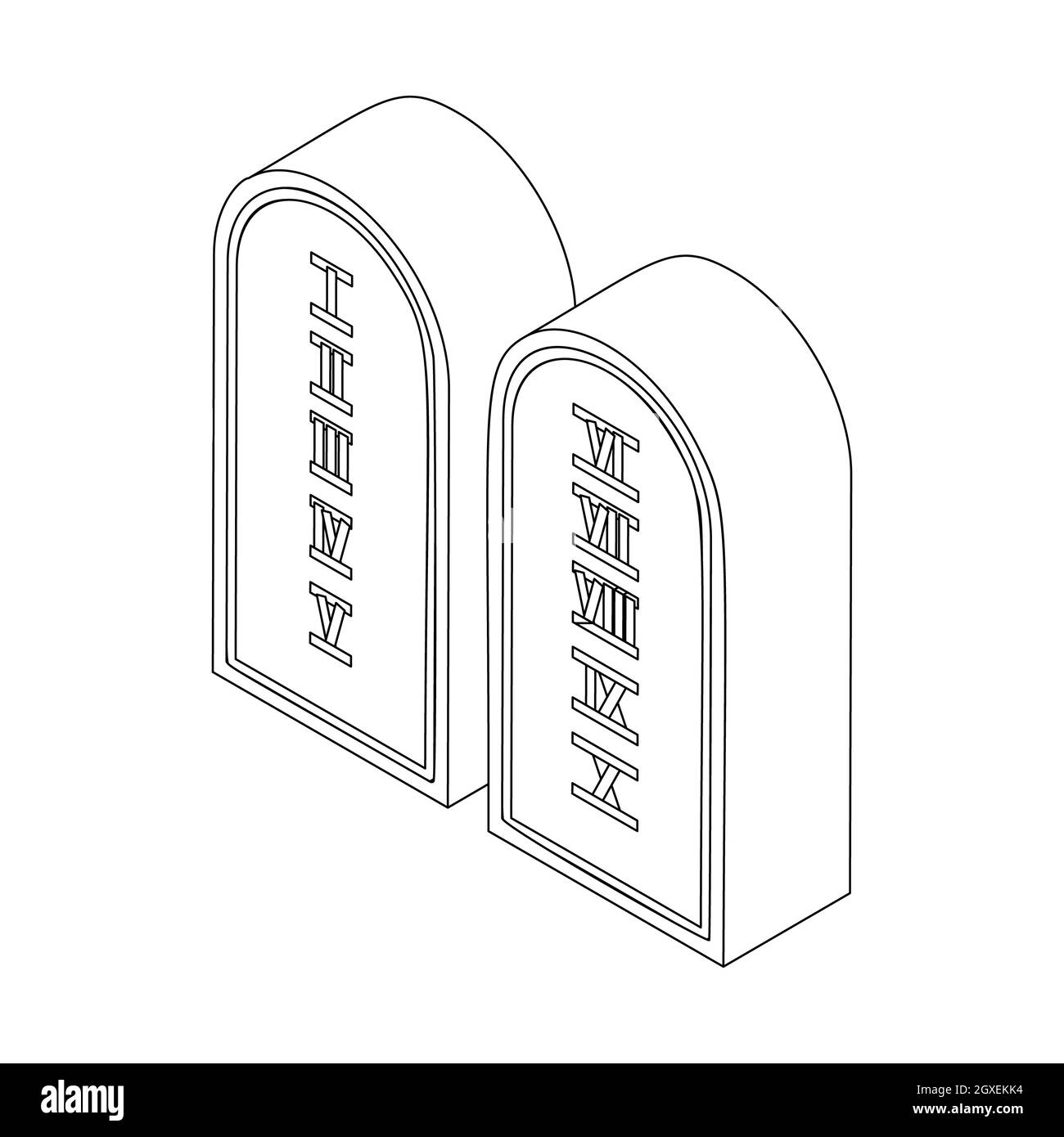 Icône dix commandements dans un style 3D isométrique isolé sur un arrière-plan blanc Banque D'Images