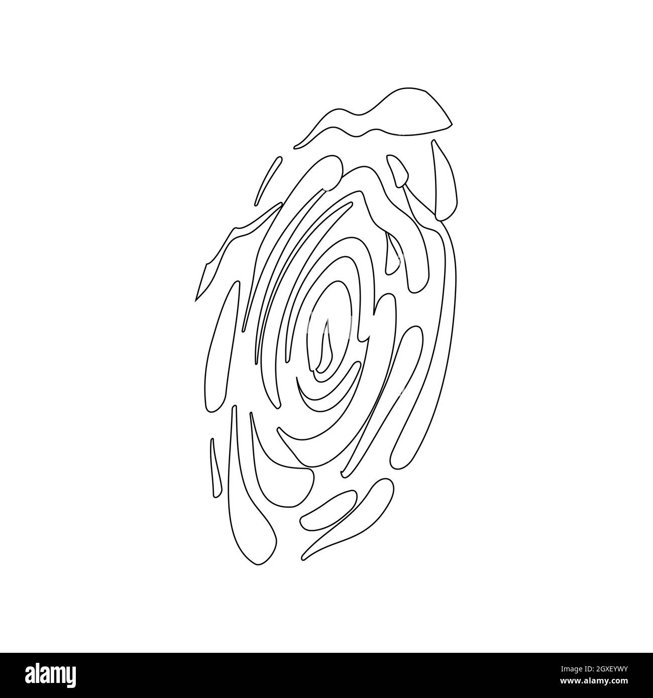 Icône d'empreinte digitale en style 3D isométrique sur fond blanc Banque D'Images