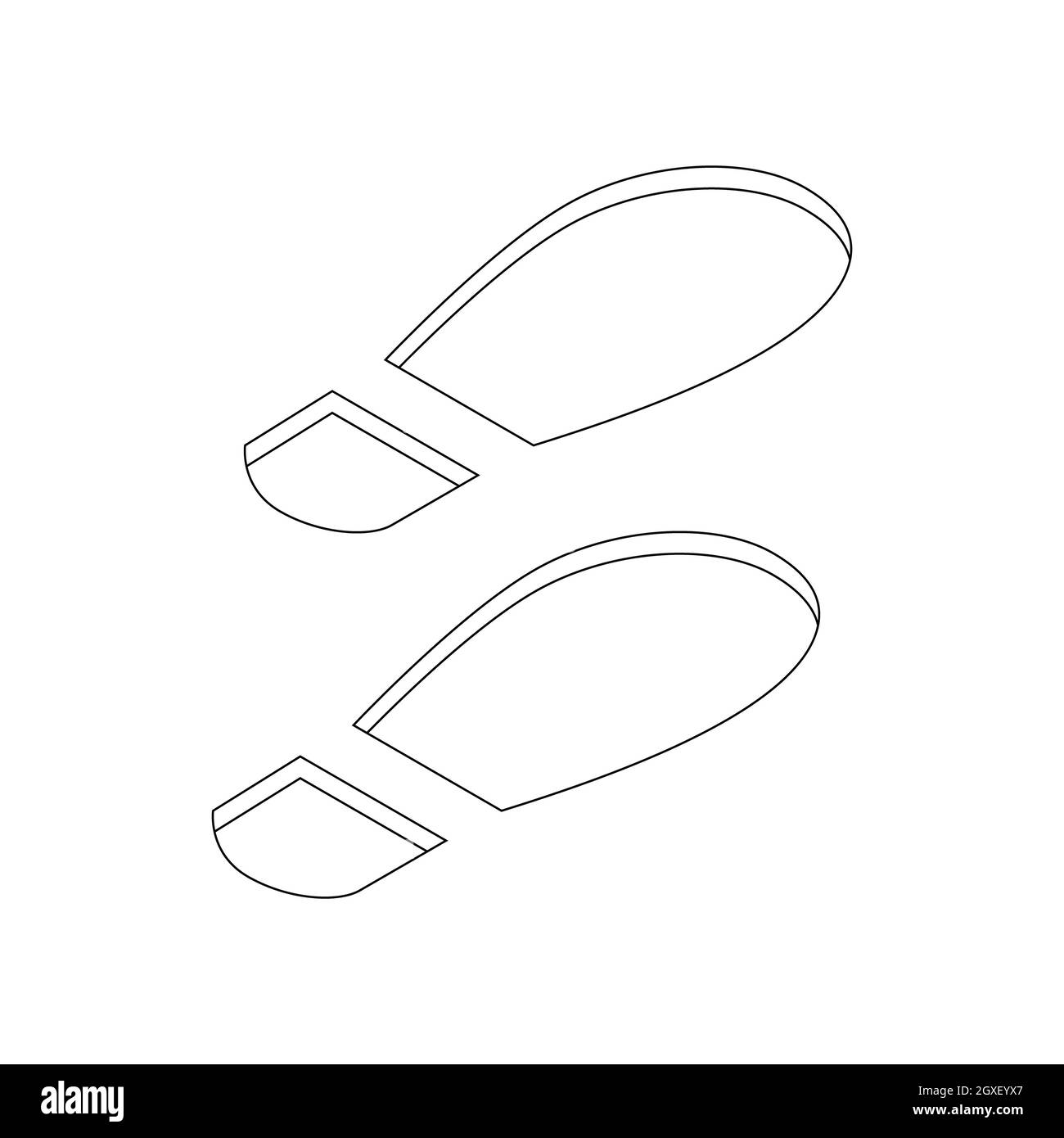 Impression semelles icône chaussures en 3D isométrique sur fond blanc Banque D'Images