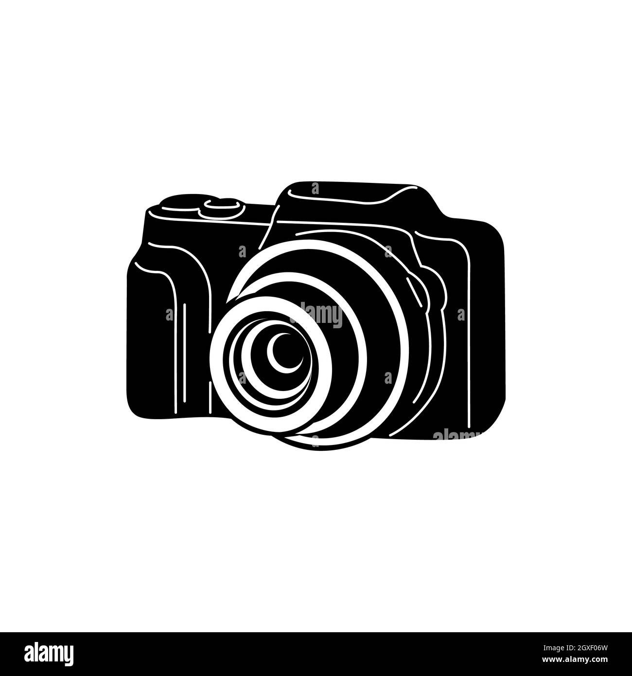 Icône photo de style simple isolée sur fond blanc. Symbole de photographie Banque D'Images