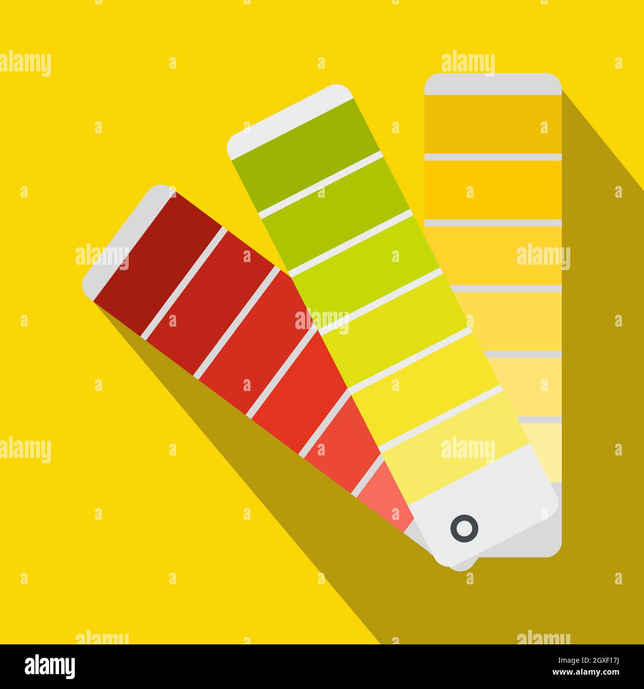 Peindre l'icône du livret de sélection des couleurs à plat sur fond jaune Banque D'Images