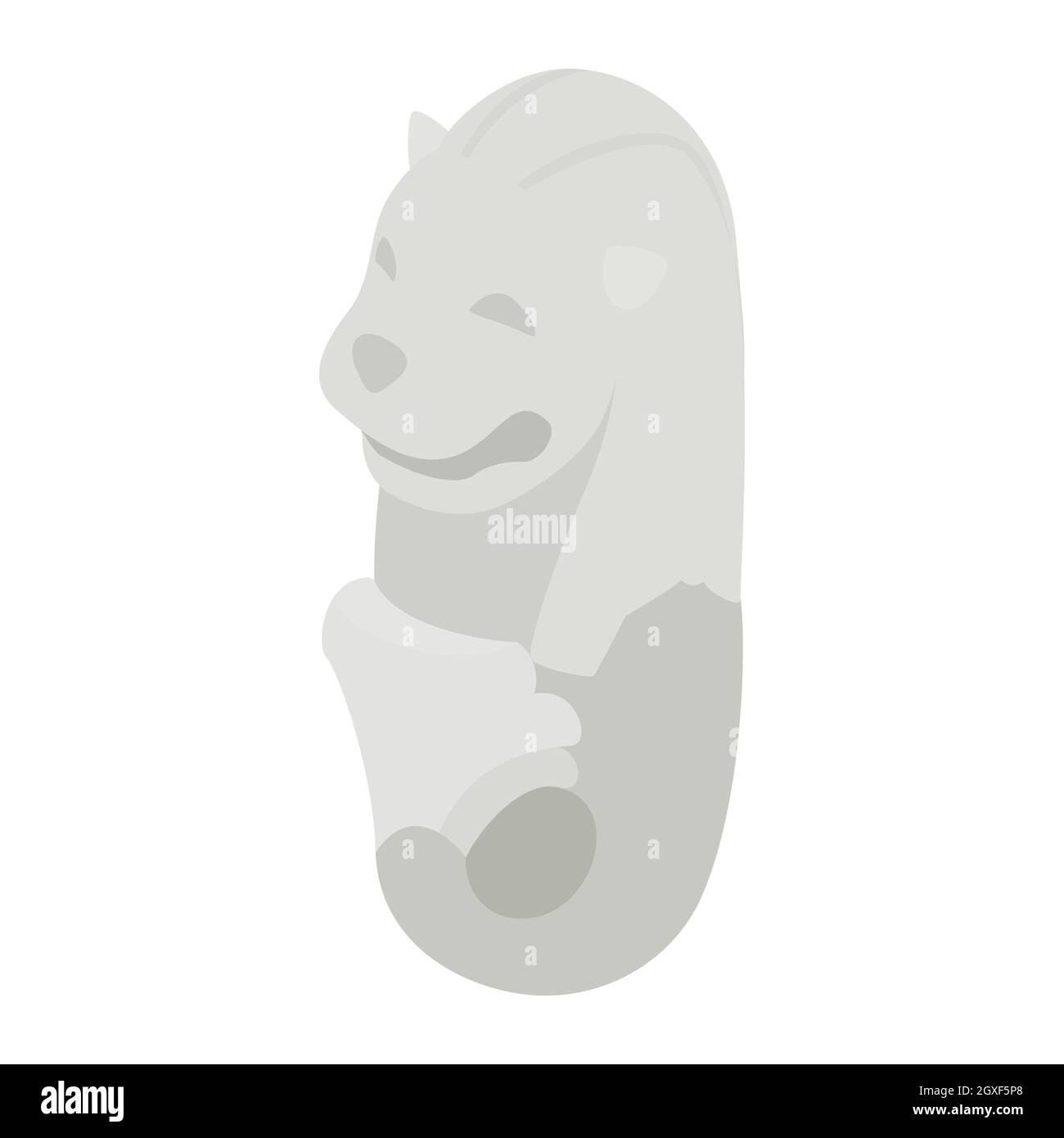 Statue de poisson-lion icône de Merlion dans le style isométrique 3d isolé sur fond blanc. Symbole de repère Banque D'Images