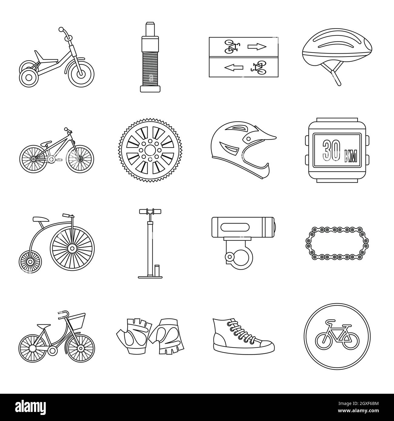 Des icônes de vélo pour tous les modèles Banque D'Images