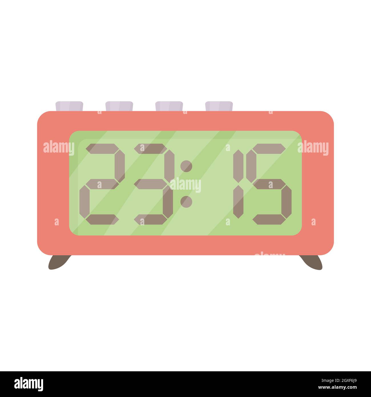 Icône rétro d'horloge numérique de table de style dessin animé sur fond  blanc Photo Stock - Alamy