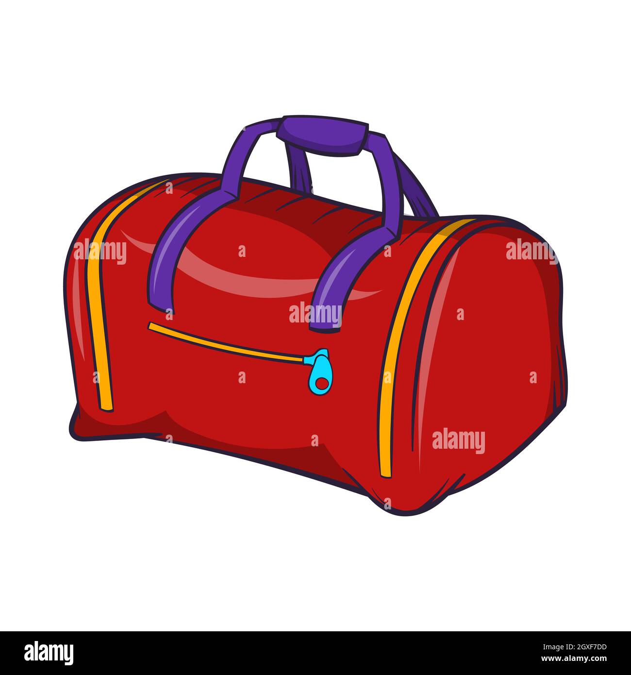 Icône de sac de sport rouge en forme de dessin animé sur fond blanc Photo  Stock - Alamy