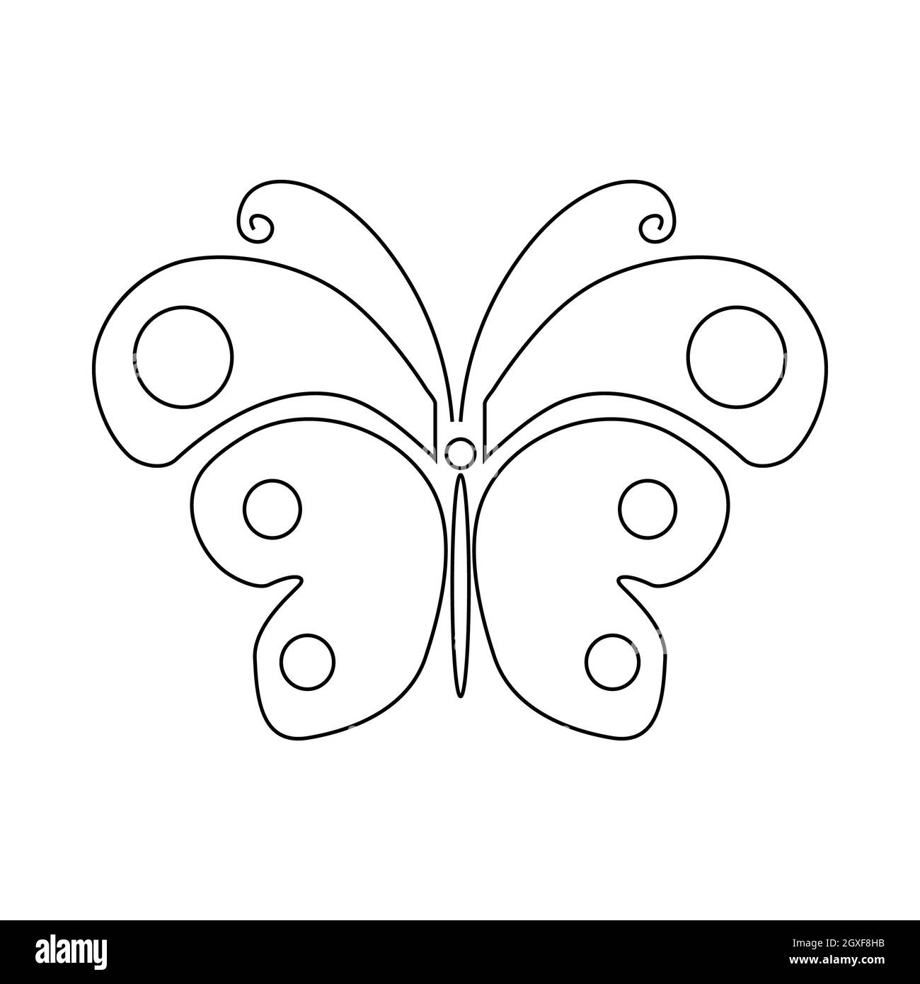 Icône en forme de papillon isolée sur fond blanc Banque D'Images