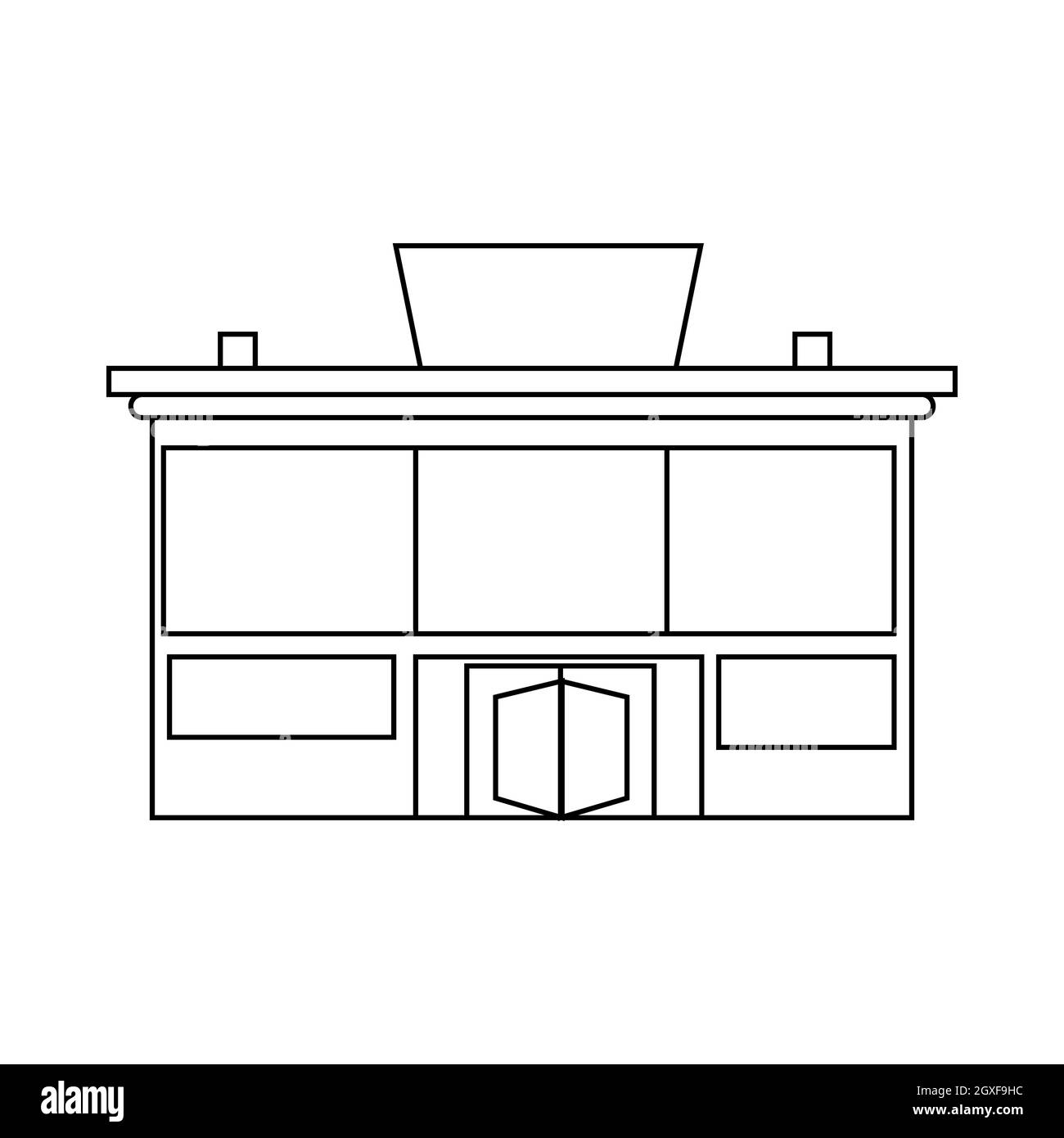Icône de supermarché en forme de contour sur fond blanc Banque D'Images