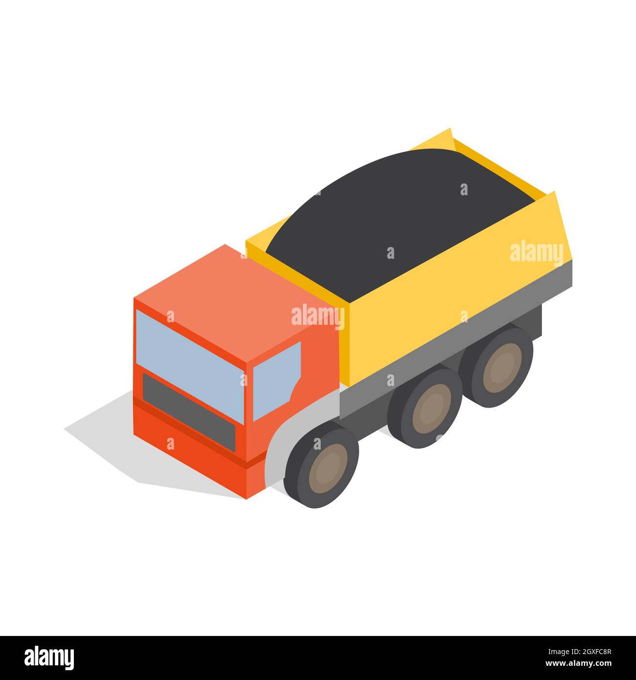 Icône de tombereau de type 3D isométrique sur fond blanc Banque D'Images