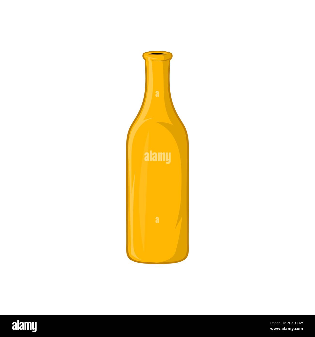 Icône en forme de bouteille de bière sur fond blanc Banque D'Images