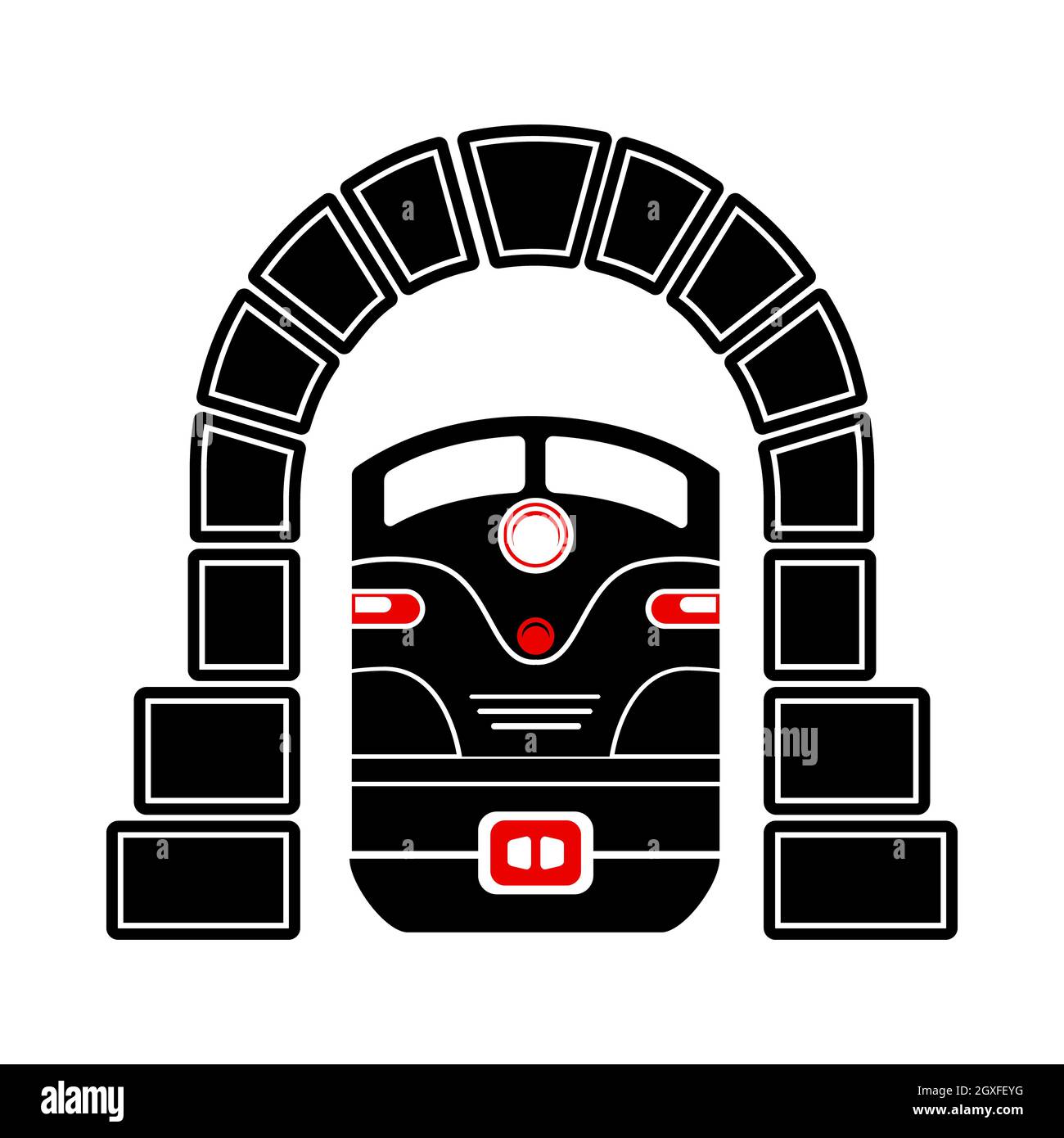 Dans l'icône Train tunnel dans un style simple isolé sur fond blanc Banque D'Images