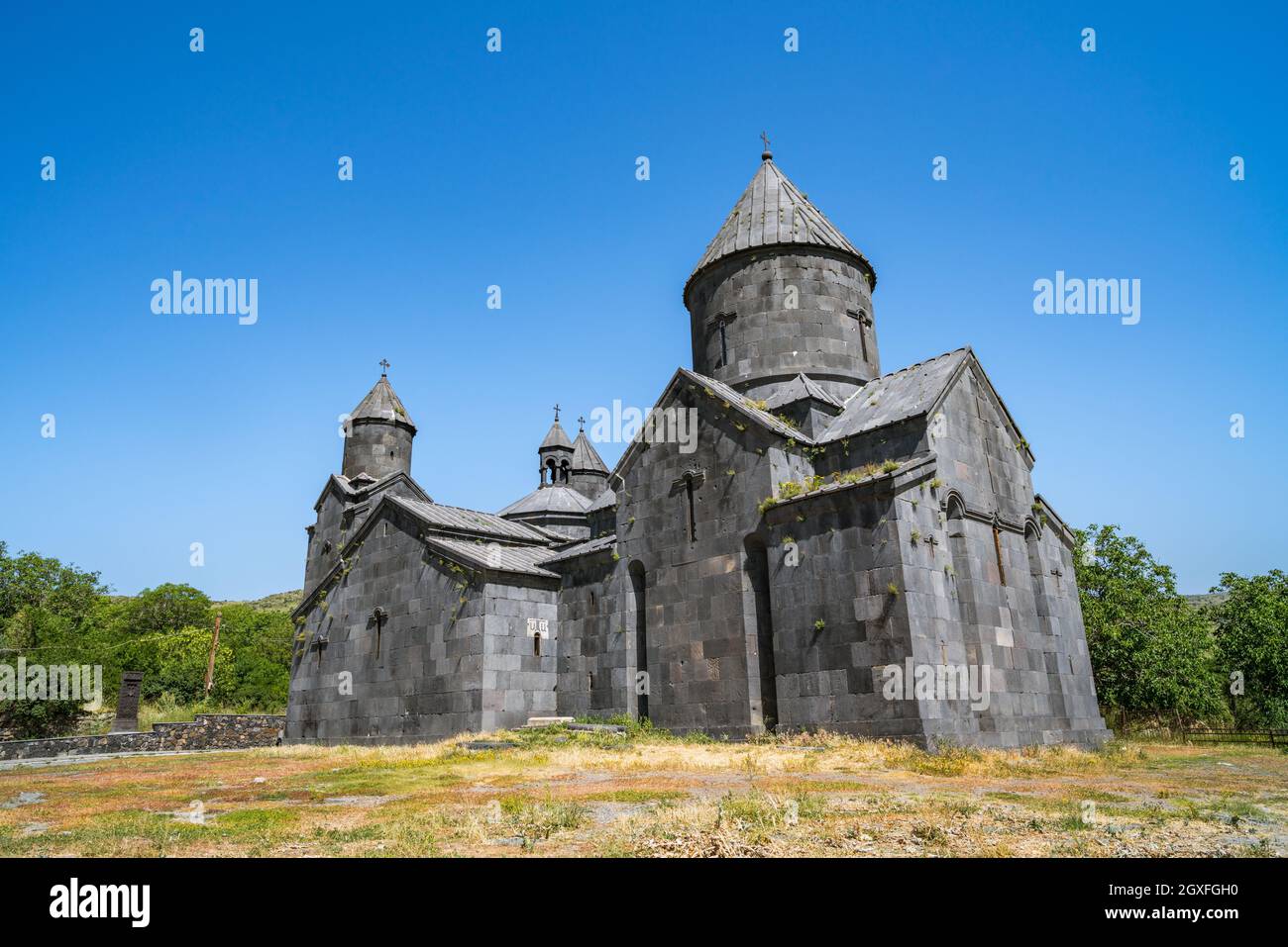 Monastère de Tegher du XIIIe siècle à Aragotsotn province en Arménie Banque D'Images