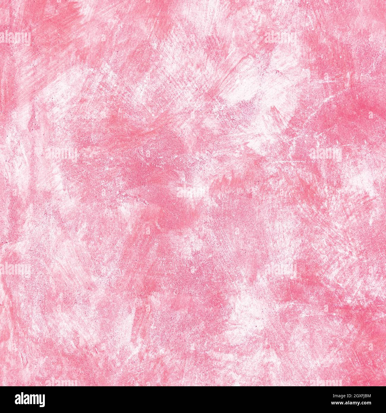 Fond de mur rose. Peinture dessinée à la main. Peinture sur mur. Texture de couleur rose. Fragment d'illustration. Coups de pinceau. Art moderne contemporain Banque D'Images