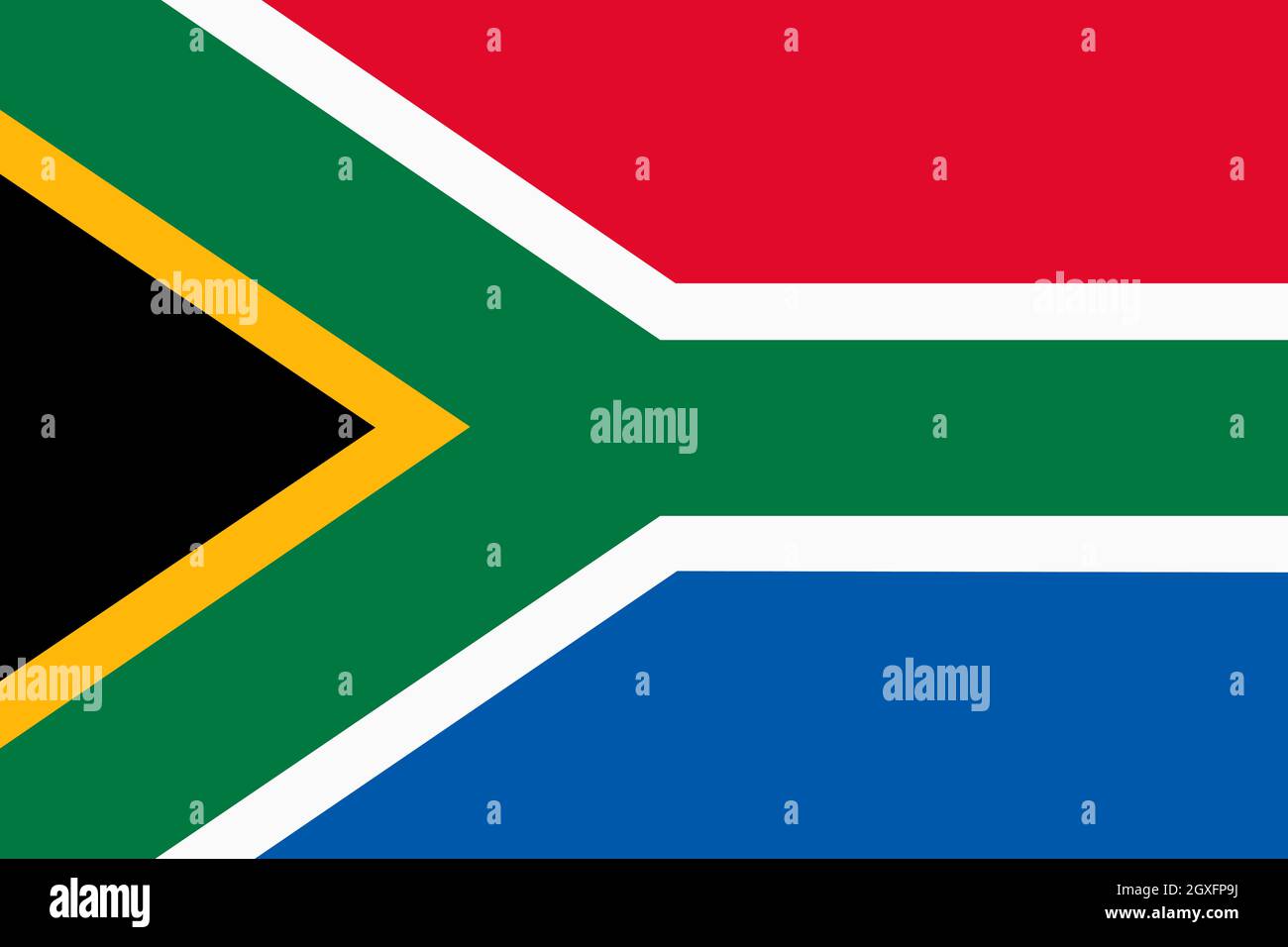Une République d'Afrique du Sud drapeau fond d'illustration rouge blanc vert jaune noir bleu Banque D'Images