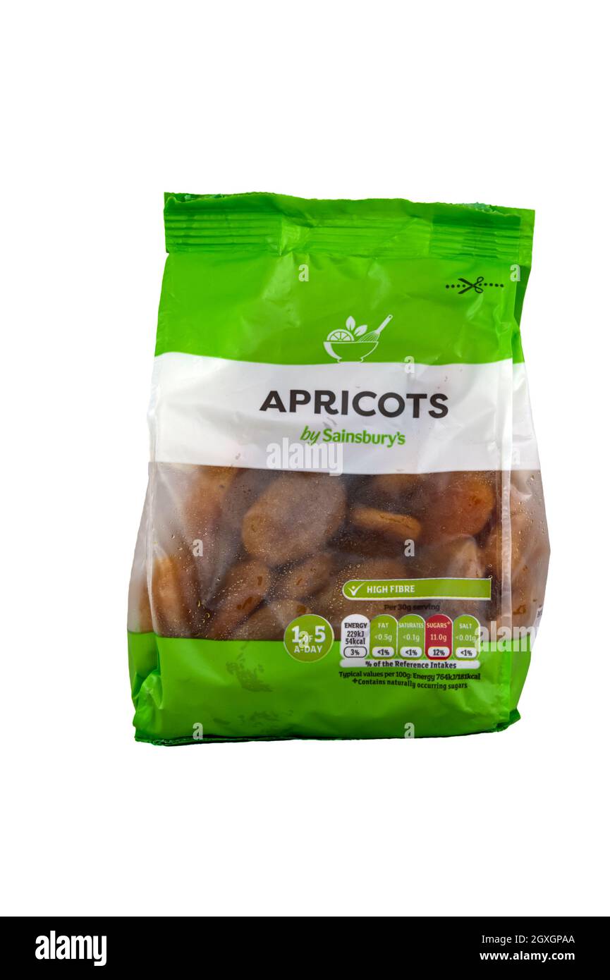Un lot d'abricots secs de Sainsbury. Banque D'Images