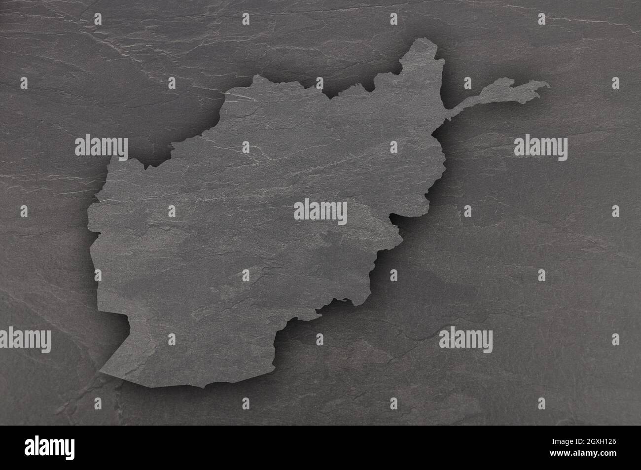 Carte de l'Afghanistan sur ardoise sombre Banque D'Images