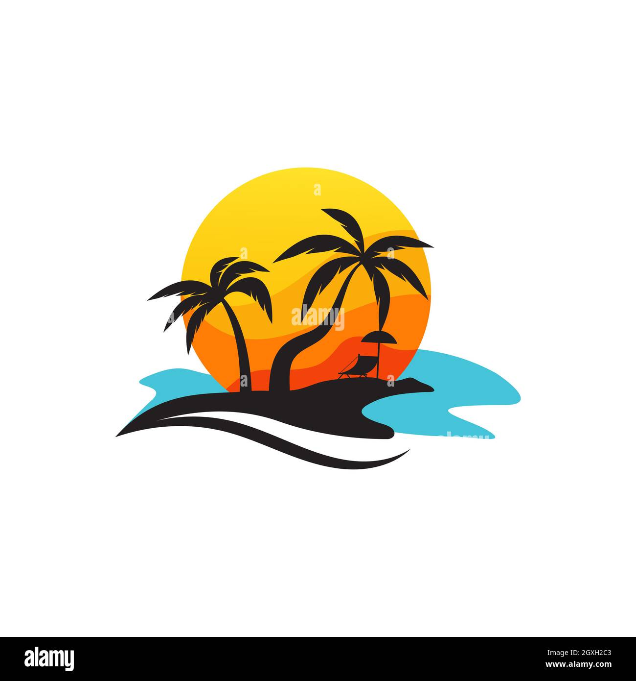 Modèle d'illustration de motif d'icône de plage d'été Banque D'Images Modèle d'illustration de motif d'icône de plage d'été Banque D'Images