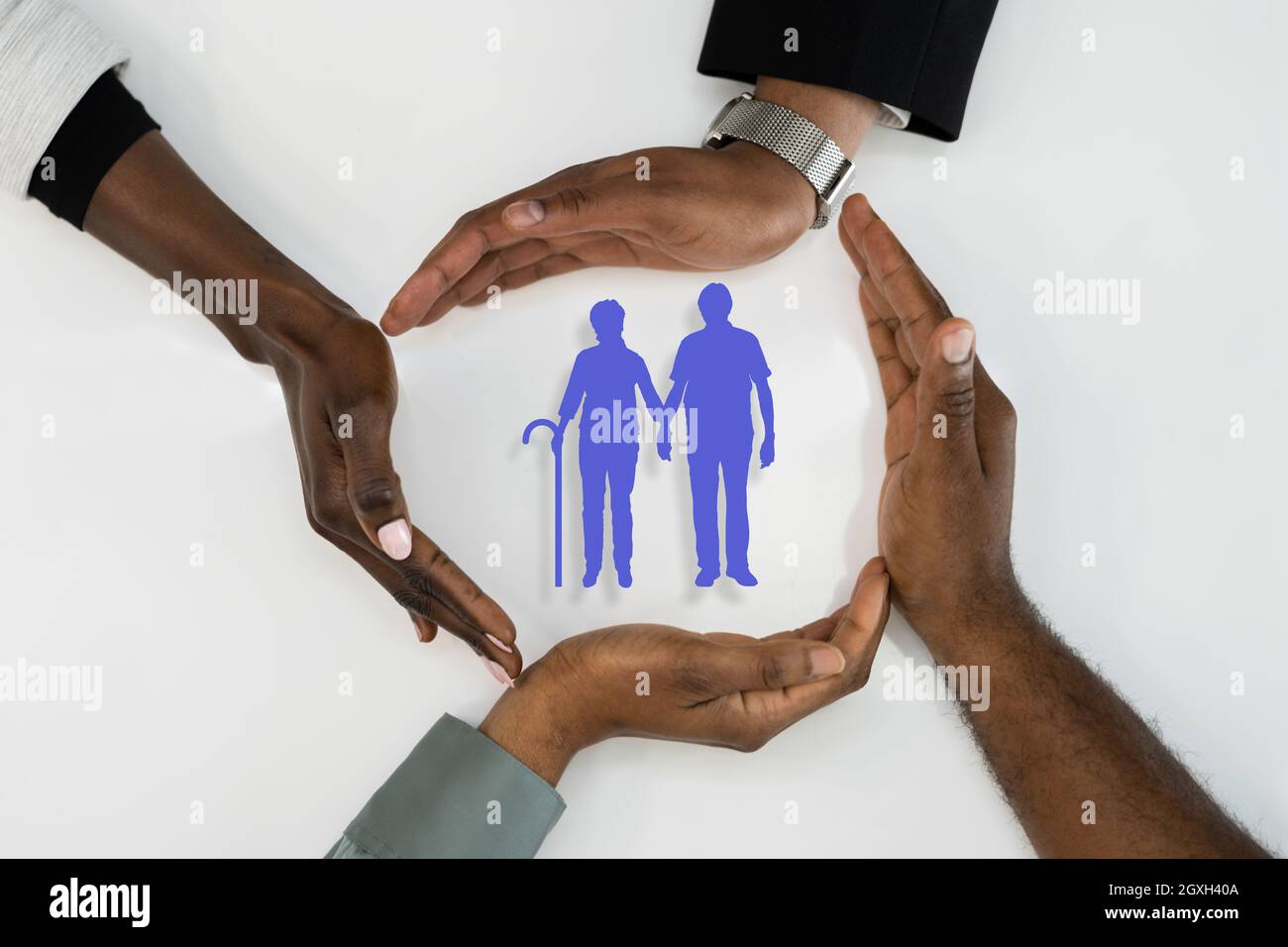 Concept de l'assurance des personnes âgées afro-américaines Banque D'Images