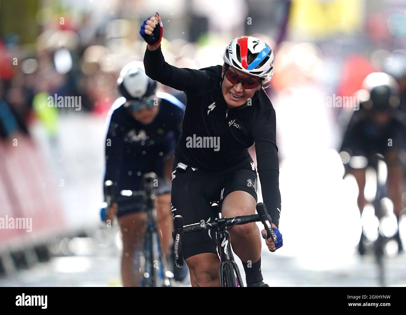 Amy Pieters de l'équipe SD Worx célèbre la deuxième étape du AJ Bell Women's Tour à Walsall, au Royaume-Uni. Date de la photo: Mardi 5 octobre 2021. Banque D'Images