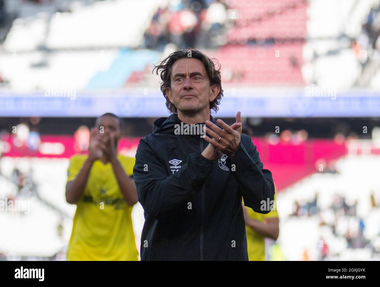 Londres, Royaume-Uni. 03ème octobre 2021. Thomas Frank, directeur de Brentford, après le match de la Premier League entre West Ham United et Brentford au parc olympique de Londres, en Angleterre, le 3 octobre 2021. Photo par Andrew Aleksiejczuk/Prime Media Images. Crédit : Prime Media Images/Alamy Live News Banque D'Images