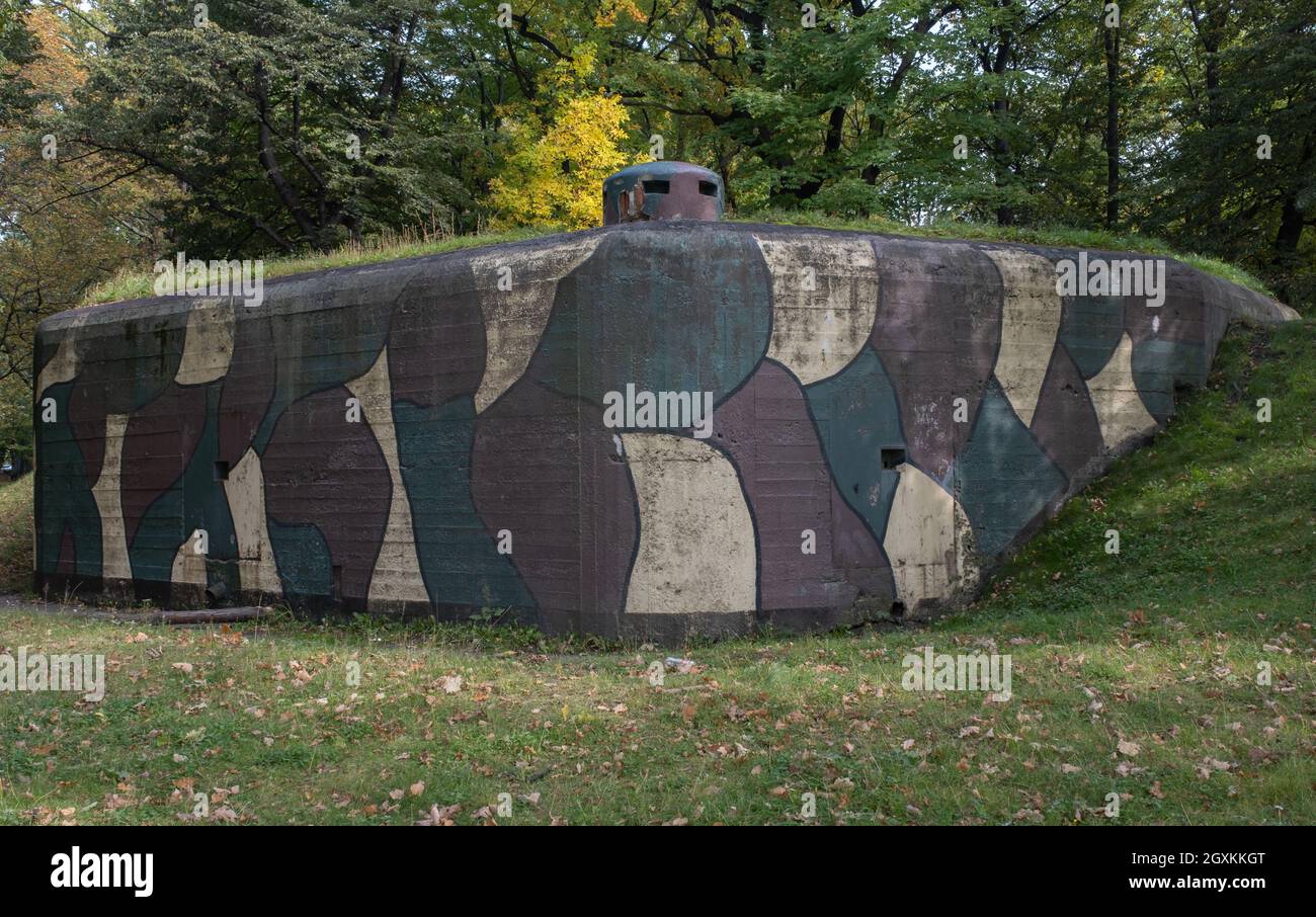 Swietochlowice, Pologne - 27 septembre 2021. Ligne polonaise de défense et de fortification à Swietochlowice. Jour ensoleillé d'automne. Banque D'Images