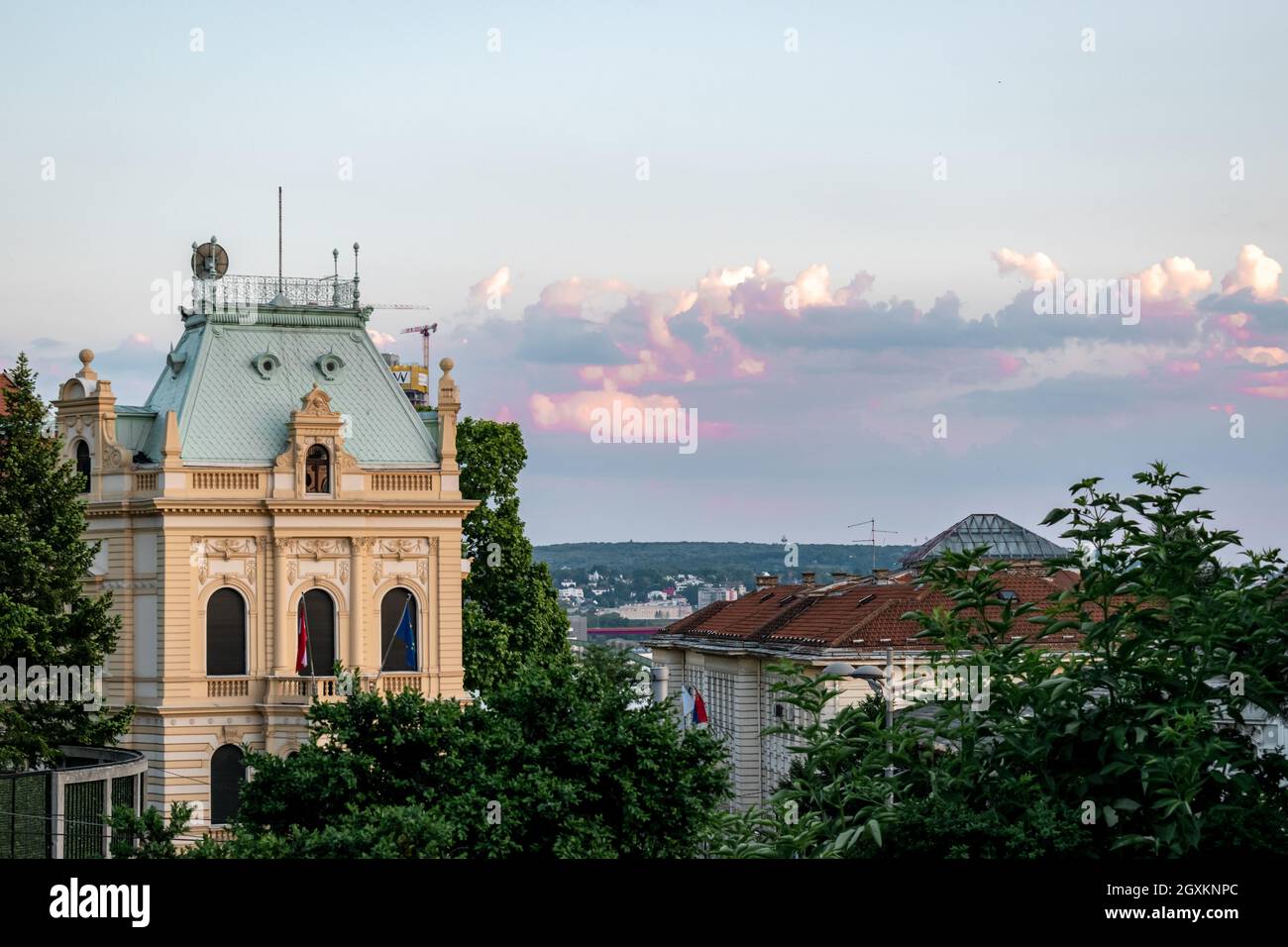 Ville de Belgrade juste avant le coucher du soleil Banque D'Images