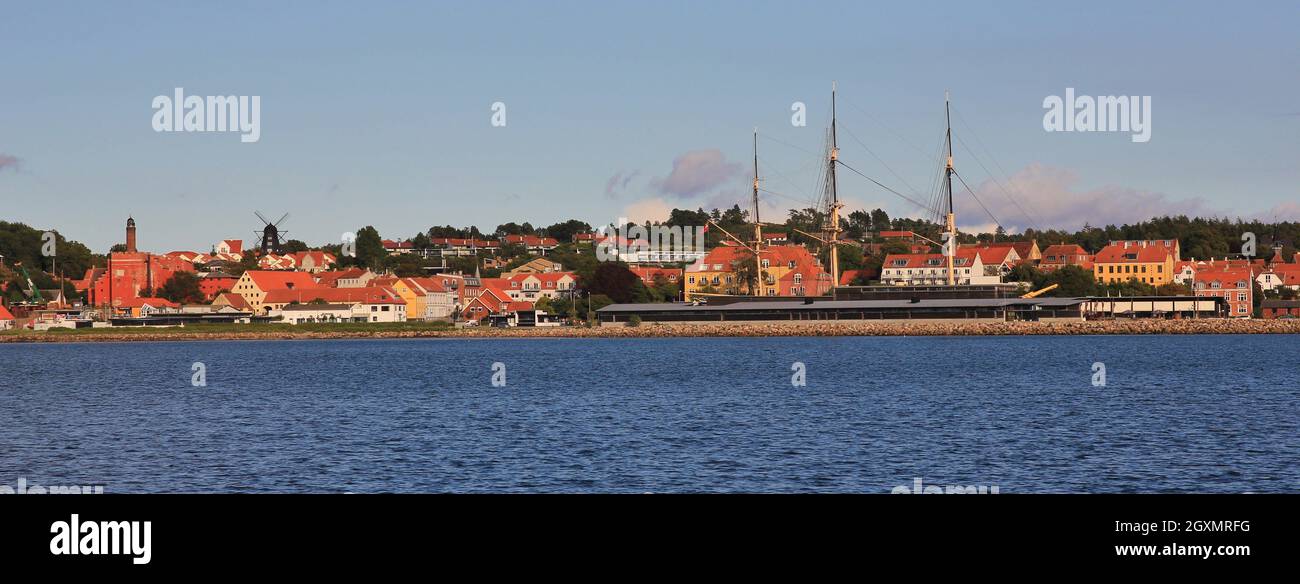 Fregatten Jylland et port de Ebeltoft, Danemark. Banque D'Images