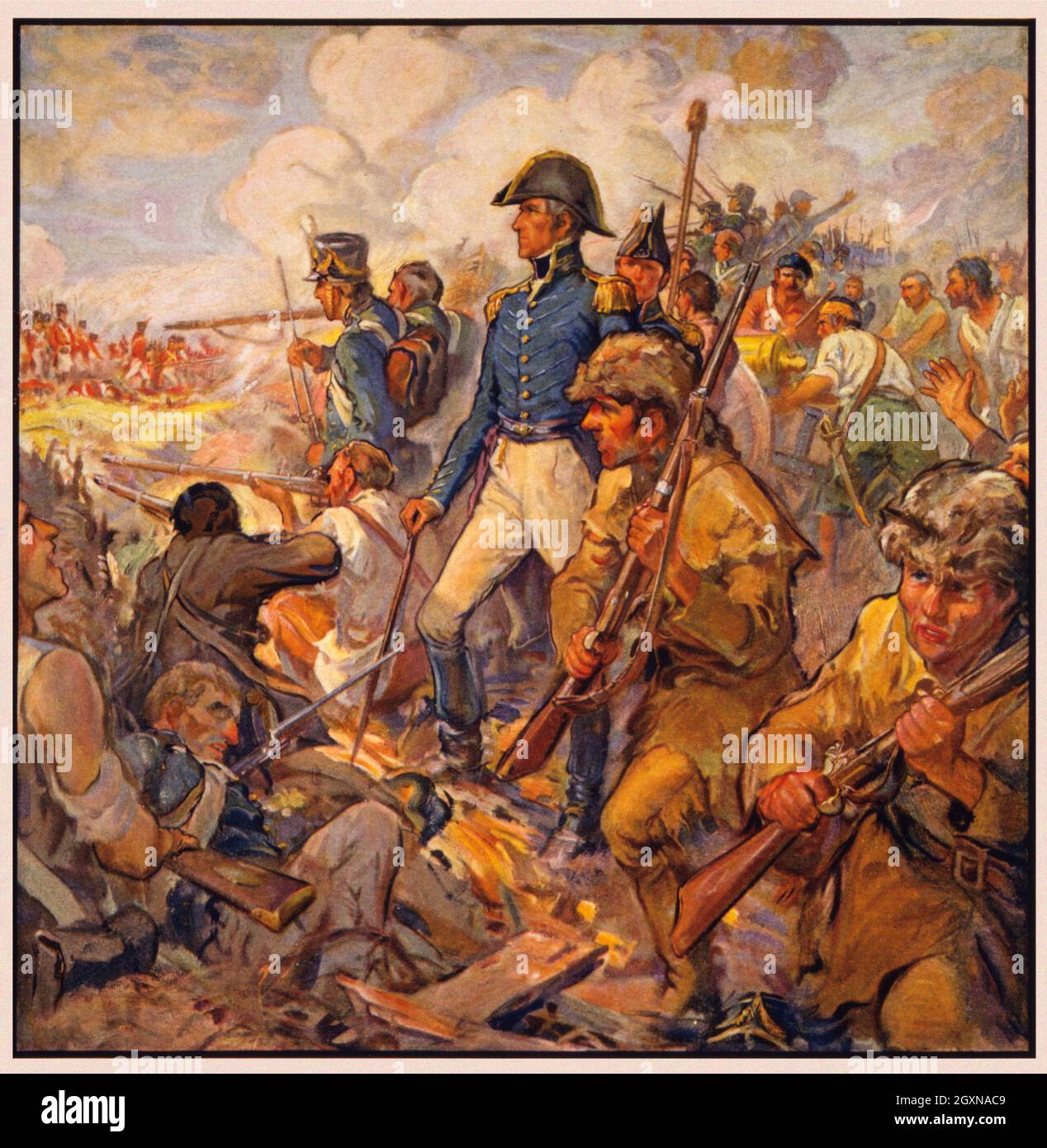 Andrew Jackson à la bataille de La Nouvelle-Orléans Banque D'Images
