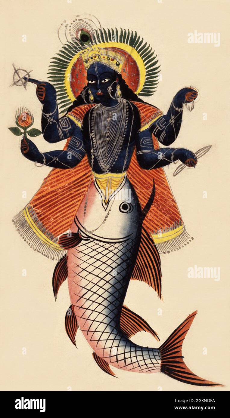 Vishnu comme Matsya Banque D'Images