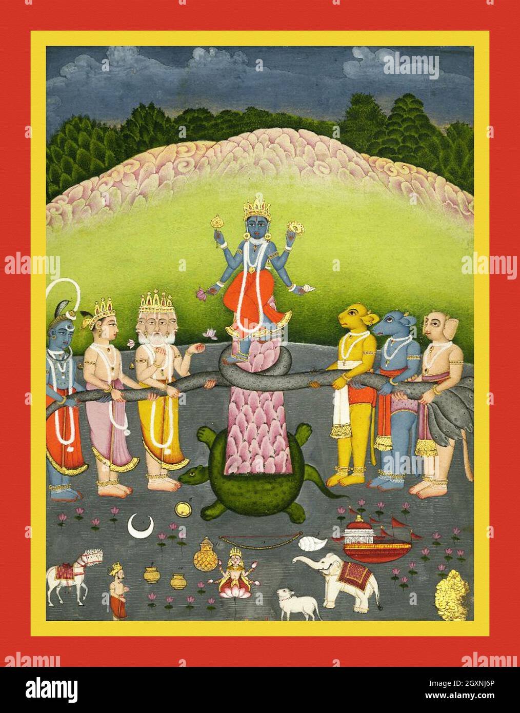 Vishnu sous la forme de Kūrma, le deuxième avatar Banque D'Images