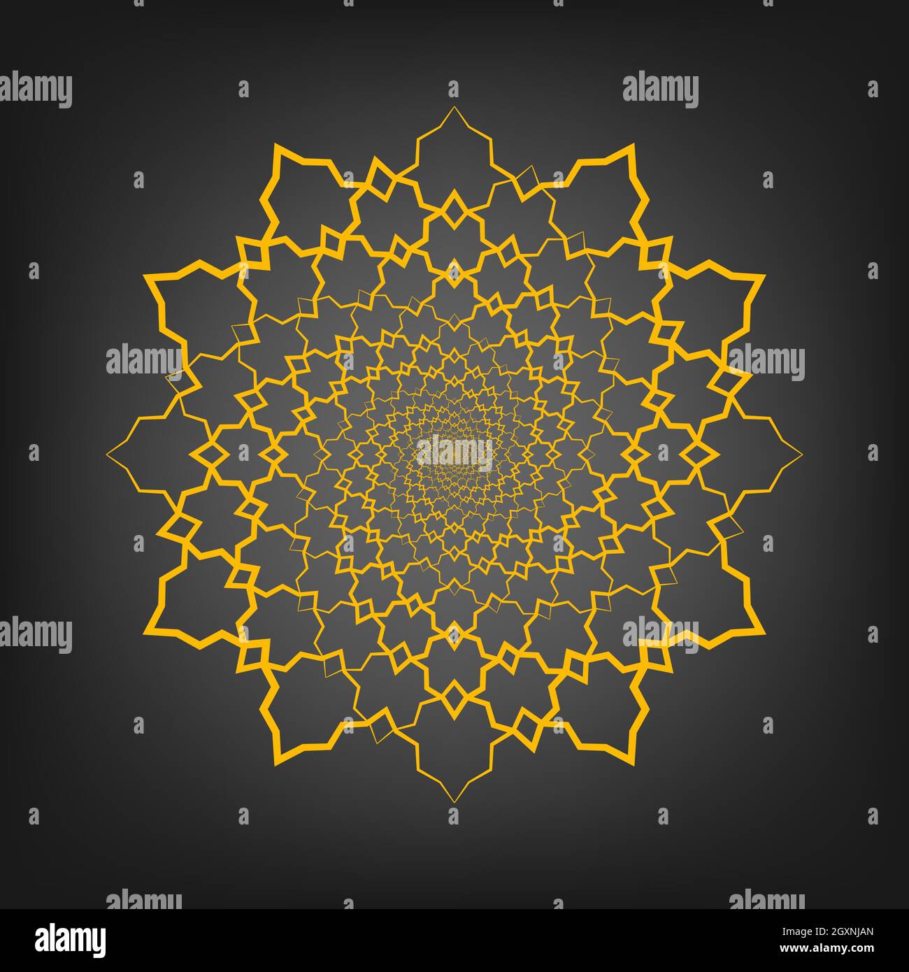 Vecteur jaune en forme de zigzag en forme de spirale.Art géométrique élément de design tendance pour cadre, logo rond, tatouage, signe, symbole,pages web, impressions, poster Illustration de Vecteur