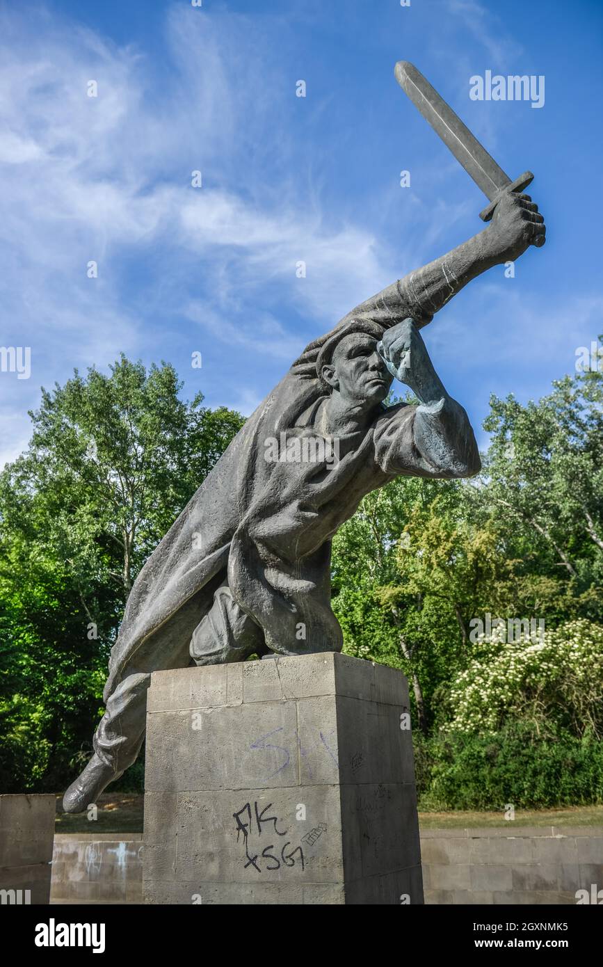 Mémorial aux Interbrigadiers de la Guerre civile espagnole, Volkspark, Friedrichshain, Berlin, Allemagne Banque D'Images