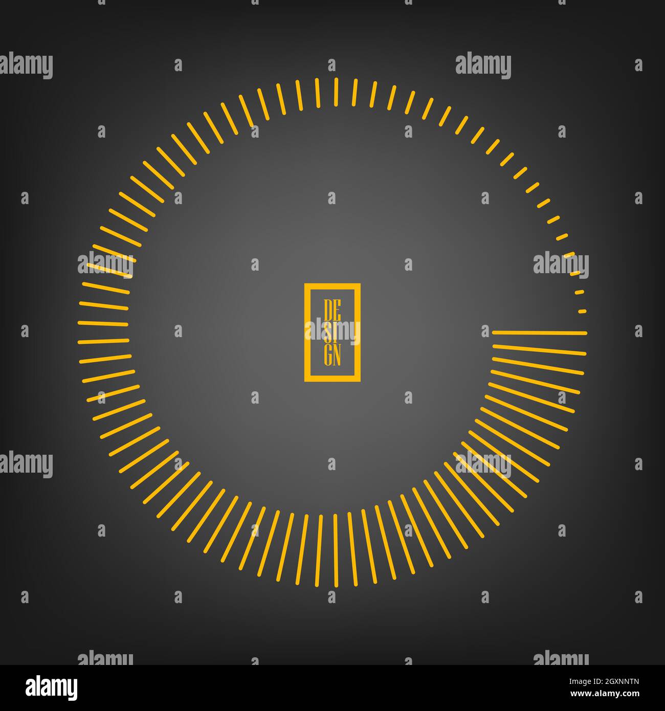 Rayures radiales jaunes de forme ronde.Art géométrique élément de design tendance pour cadre de bordure, logo de technologie rond, tatouage, symbole, web,imprime Illustration de Vecteur