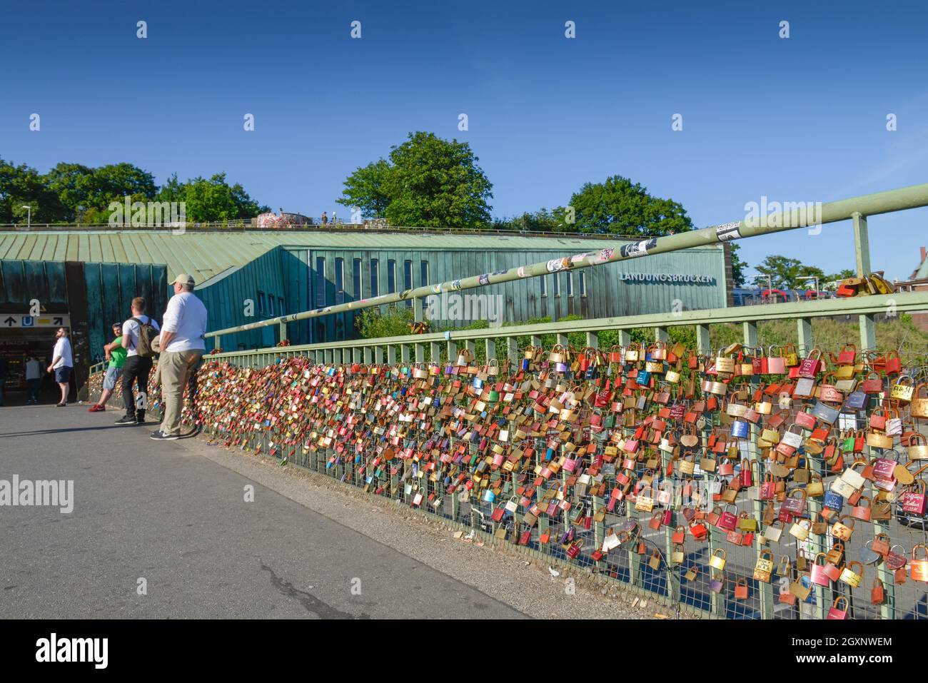 Écluses d'amour, Landungsbruecken, St. Pauli, Hambourg, Allemagne Banque D'Images