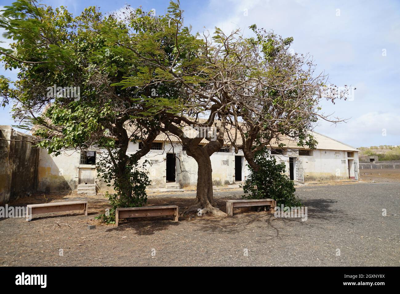 Camp de concentration de Tarrafal, île de Santiago, République du Cap-Vert Banque D'Images Camp de concentration de Tarrafal, île de Santiago, République du Cap-Vert Banque D'Images