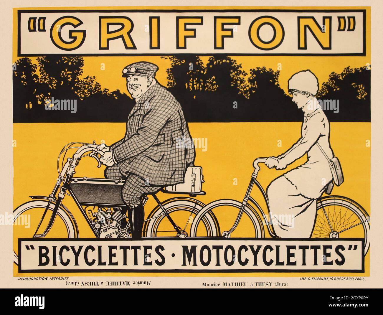Griffon “Bicyclettes – Motocyclettes” Banque D'Images