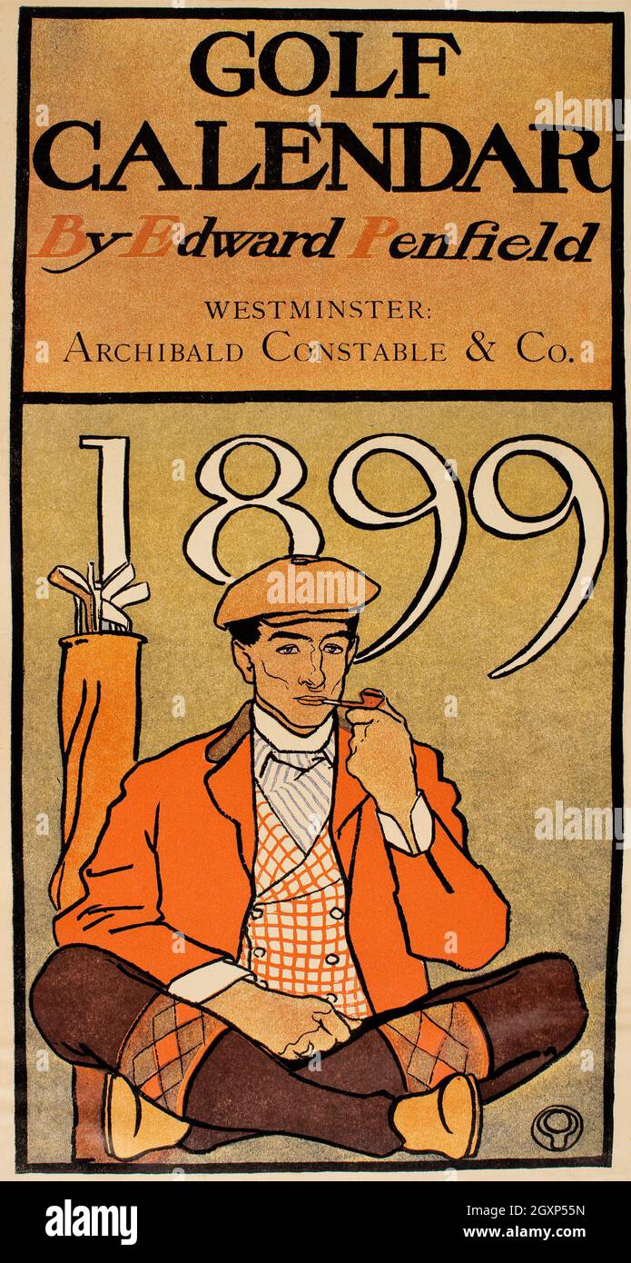 Calendrier de golf 1899 Banque D'Images