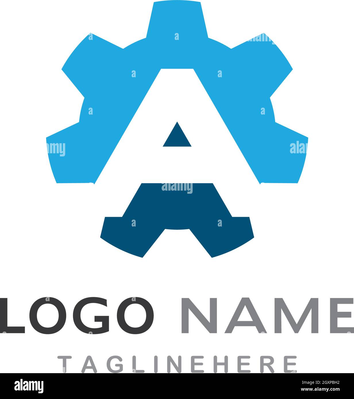 Illustration d'une icône vectorielle de modèle de logo Gear de lettre Illustration de Vecteur