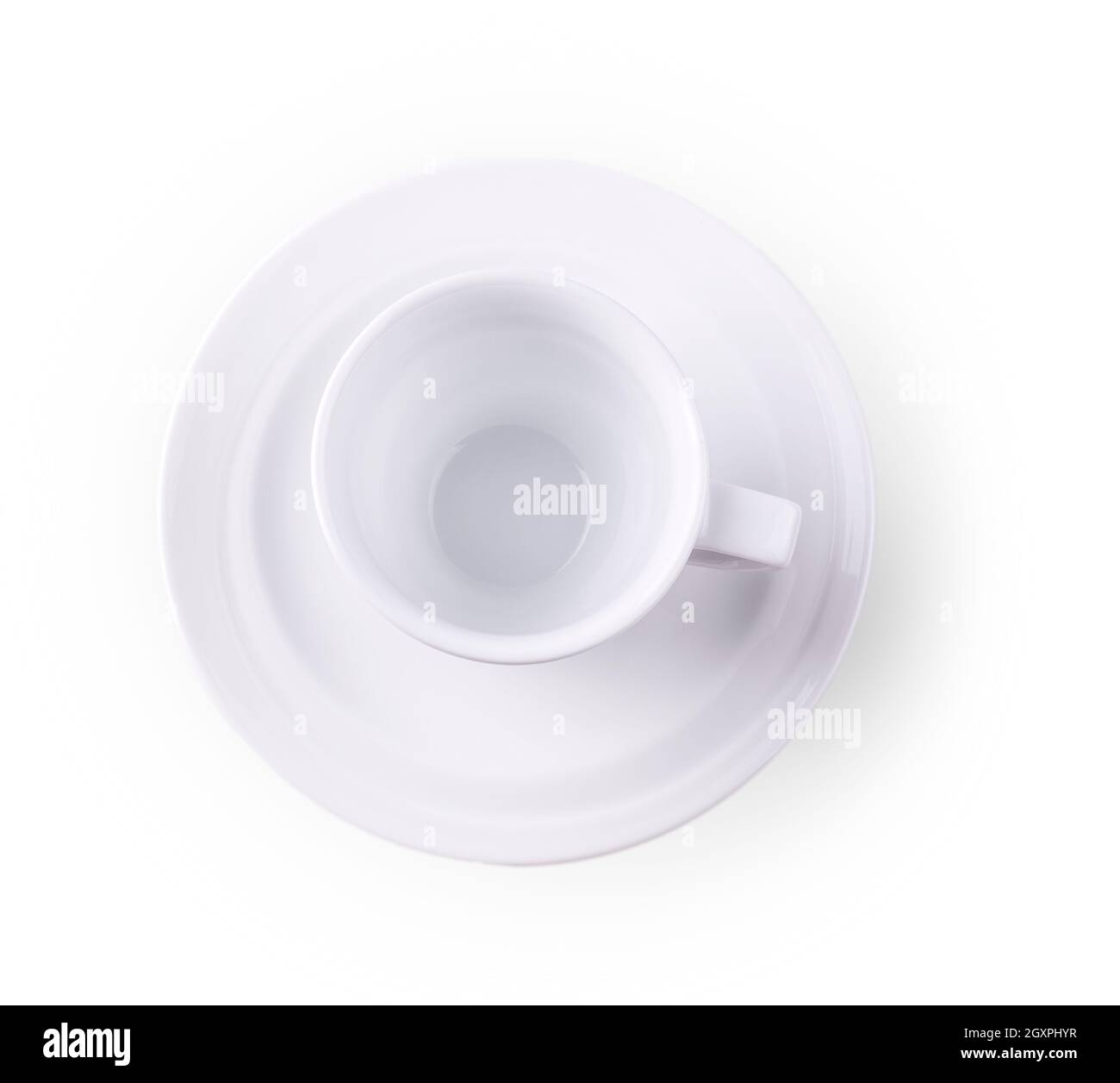 tasse à café blanche vierge sur fond blanc Banque D'Images