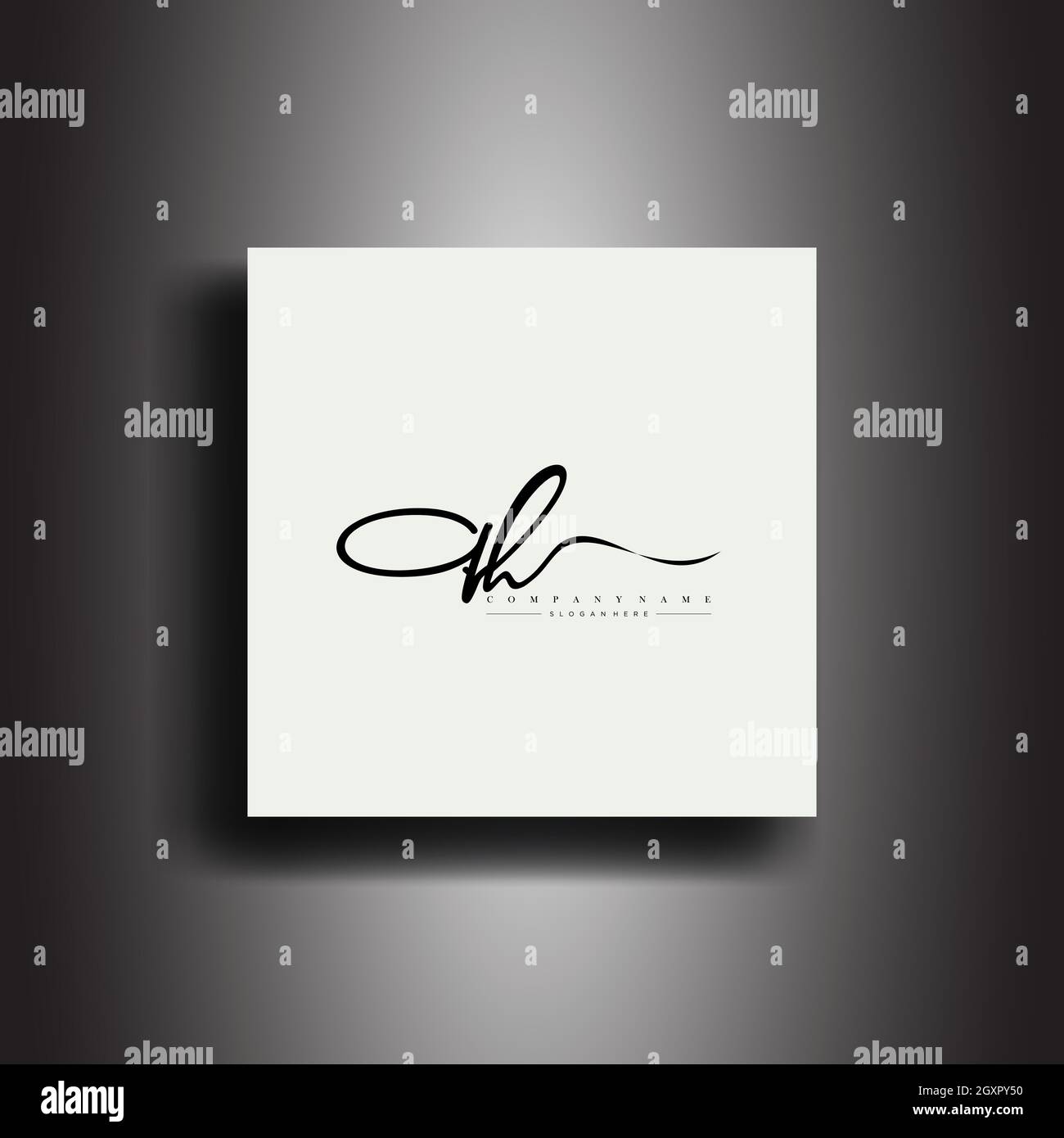 QH Signature style monogramme.Calligraphie lettrage icône et écriture vecteur art design Illustration de Vecteur