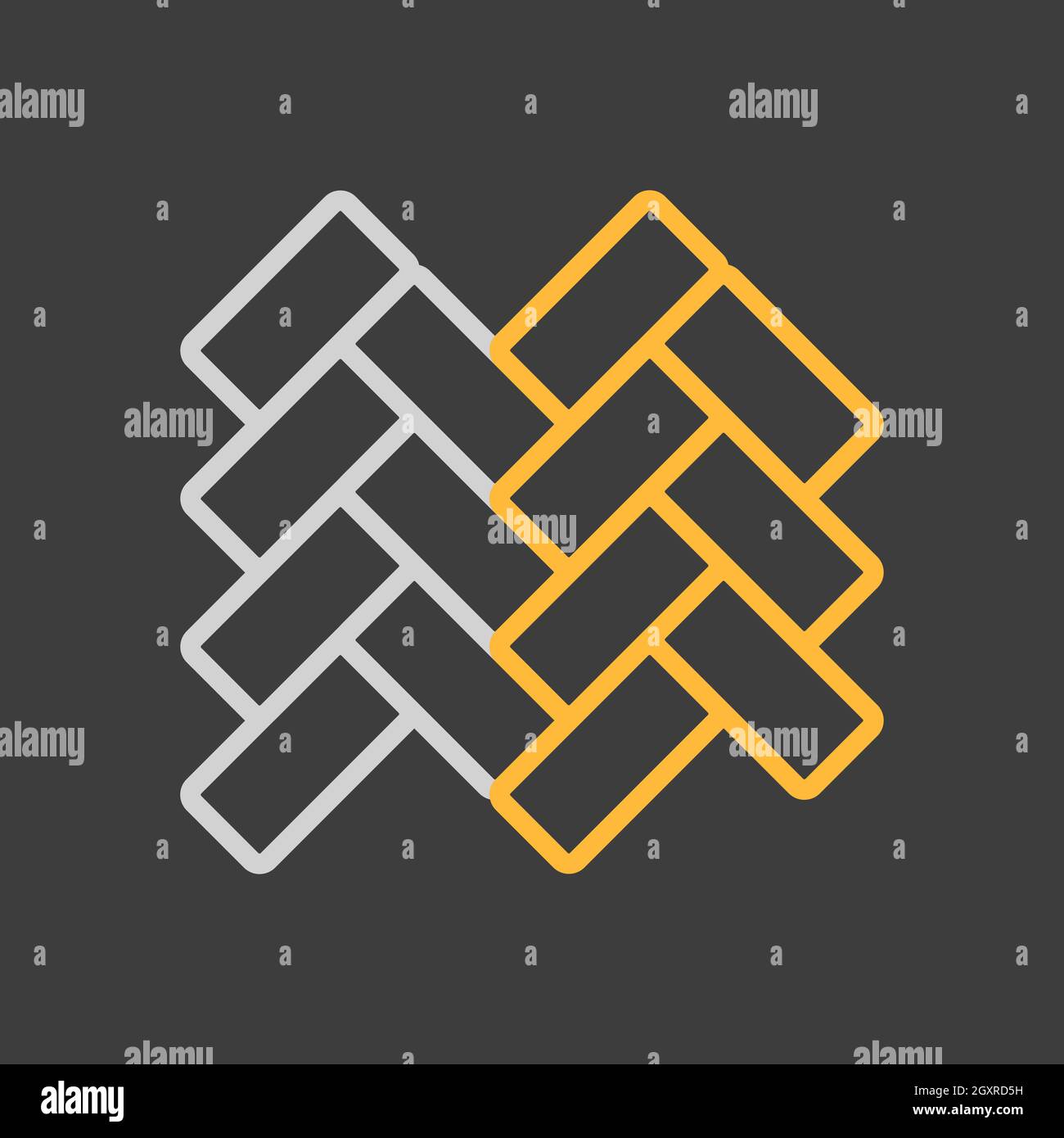 Icône de parquet vectoriel plat sur fond sombre. Construction, réparation et construction. Symbole graphique pour la conception de votre site Web, votre logo, votre application, votre interface utilisateur. Vecteur Ill Banque D'Images