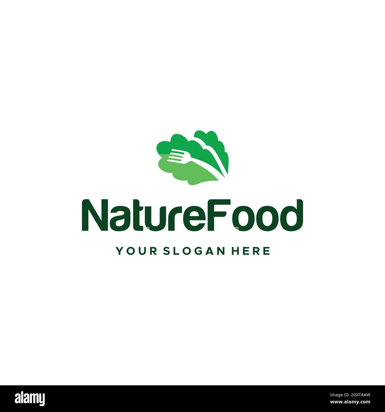 Logo « nature Food Fork Vegetables » minimaliste Illustration de Vecteur