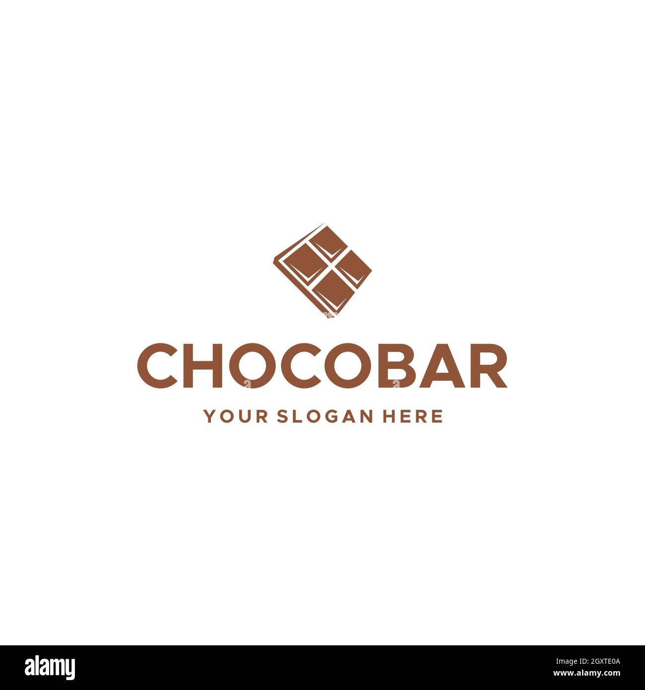 Design minimaliste du logo chocolat carré CHOCOBAR Illustration de Vecteur