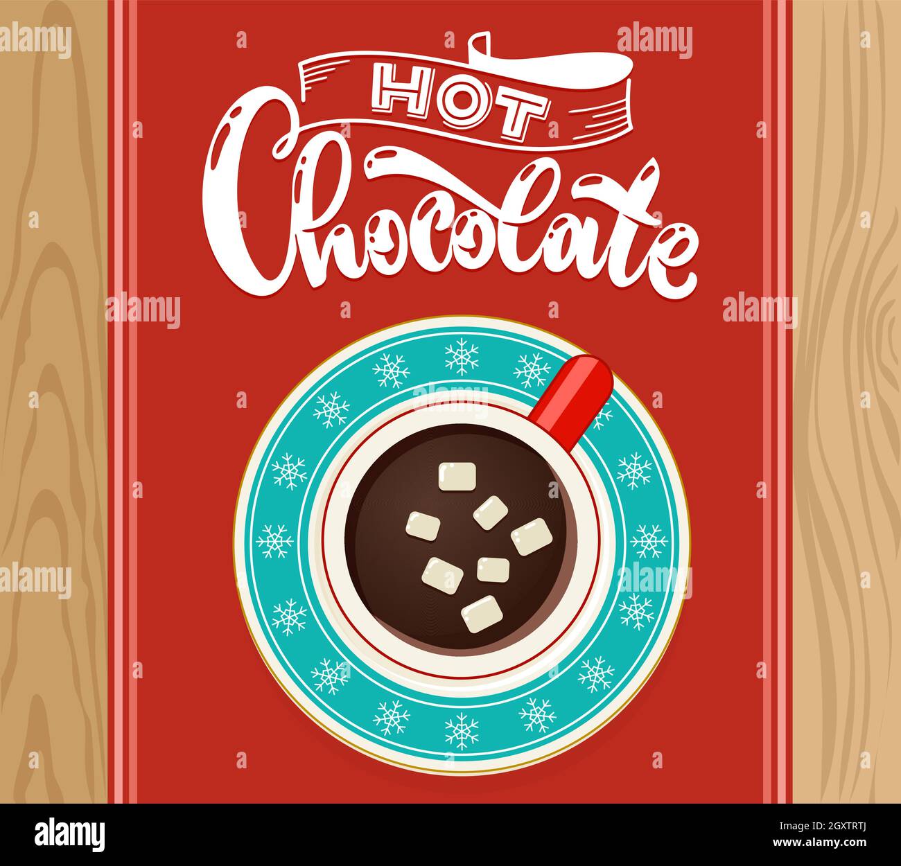 Tasse Au Chocolat Chaud Avec Guimauve Sur Table En Bois Illustration Vectorielle De Tasse A Cafe Citation A La Main Image Vectorielle Stock Alamy
