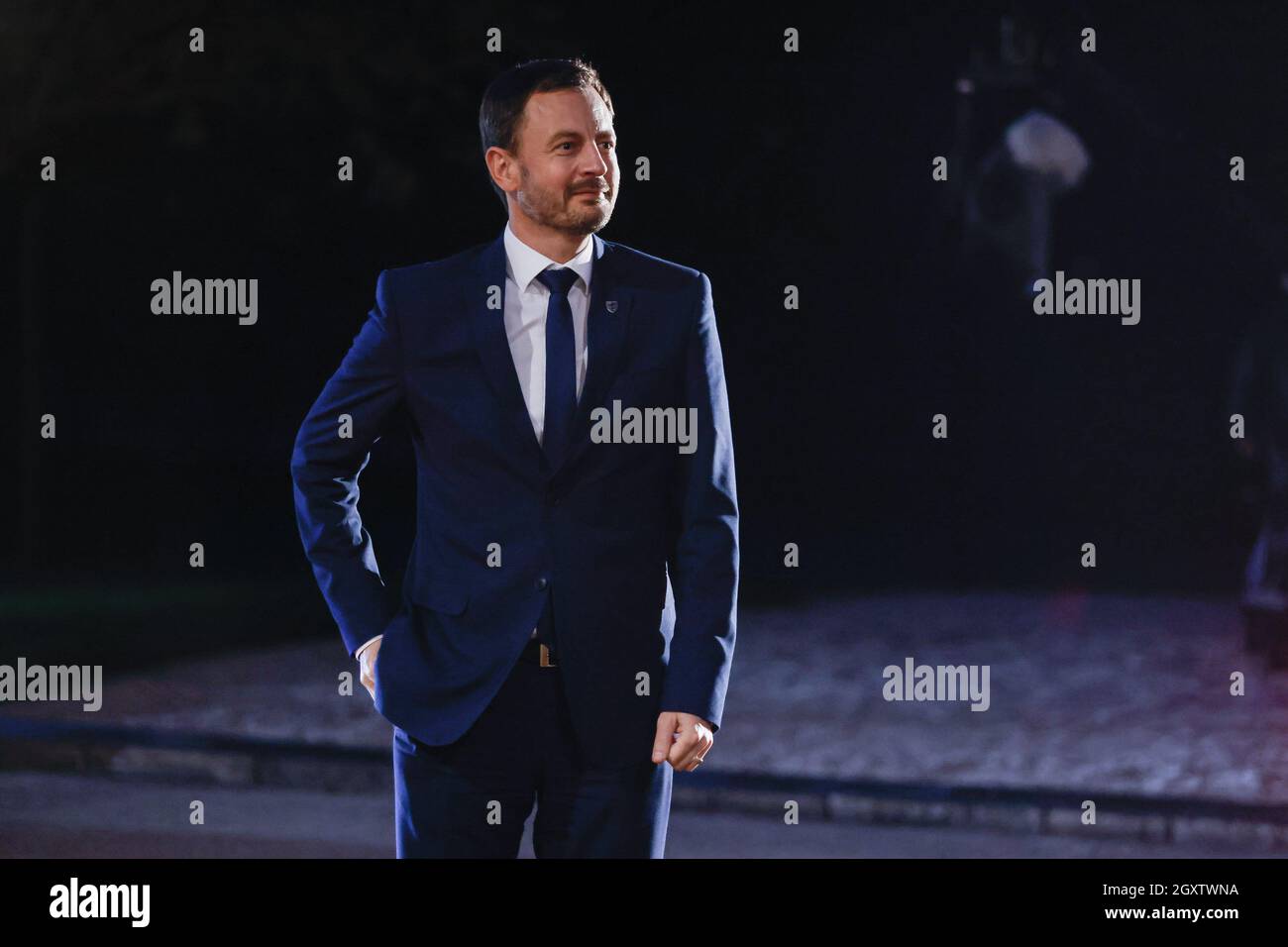 Brdo PRI Kranju, Slovénie. 05e octobre 2021. Le Premier ministre slovaque, Eduard Heger, se présente au sommet UE-Balkans occidentaux qui aura lieu le 6 octobre 2021. Crédit : SOPA Images Limited/Alamy Live News Banque D'Images