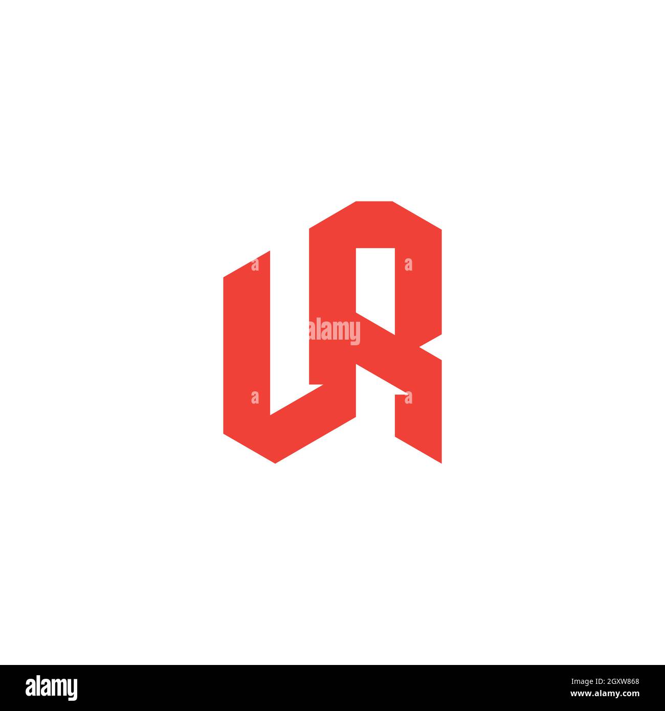 lettre ur 3d design plat géométrique logo vecteur Illustration de Vecteur