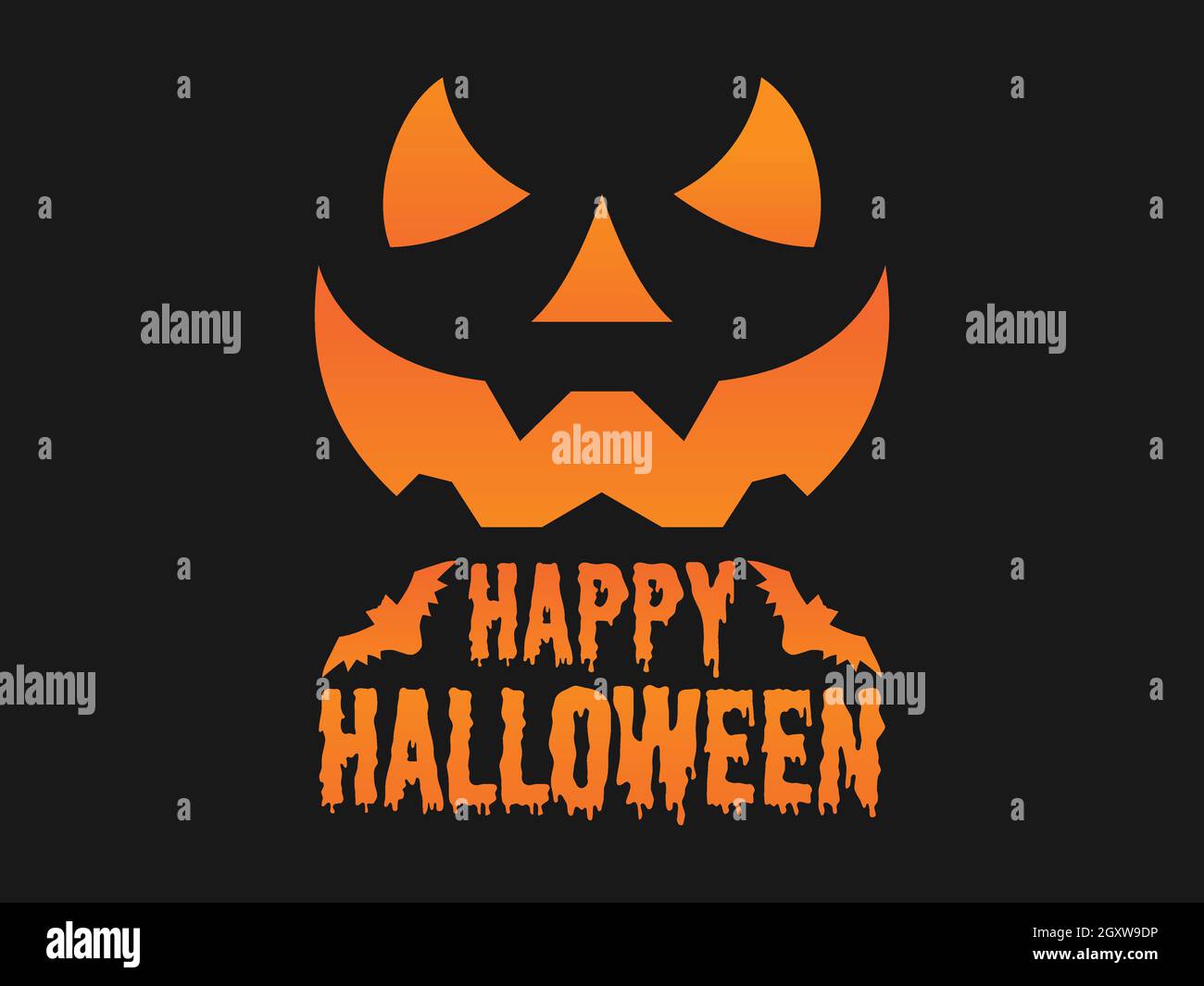 Happy Halloween potiron face bannière modèle vectoriel Illustration de Vecteur